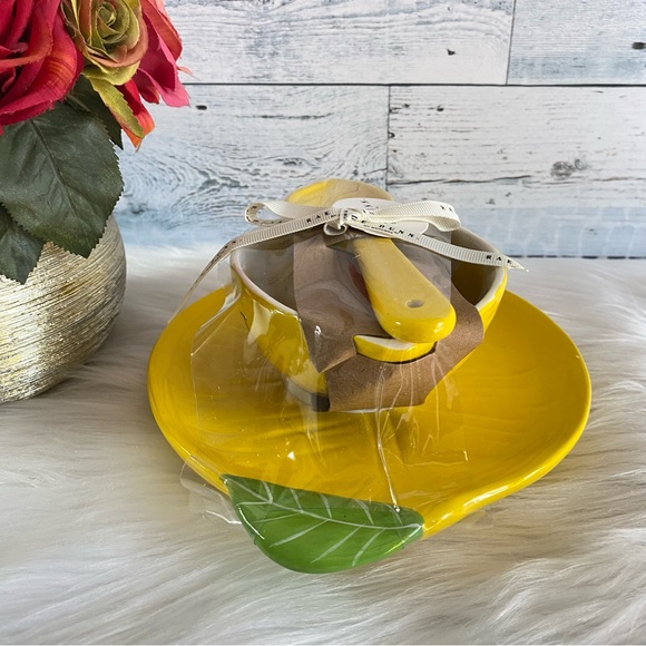 Rae Dunn DESSERT Lemon 3 PC Serving Set - Picture 3 of 6